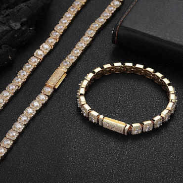 7mm Flip Clasp Iced Out Zircon Cuban Chain Necklace for Men | Caratix Jewelry - CaratixJewelry