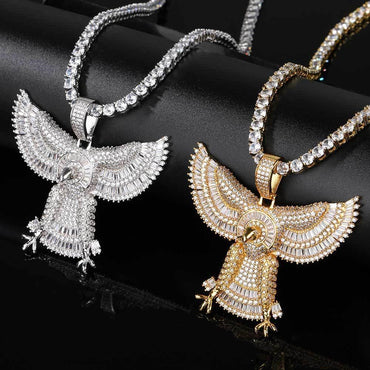 Solid Eagle Pendant Necklace with Micro-Pave Zircon for Men | Caratix Jewelry - CaratixJewelry