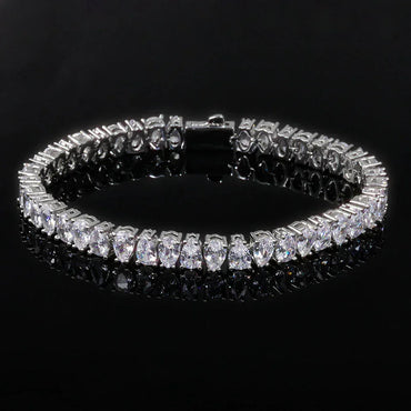 6mm Teardrop Zircon Tennis Chain Necklace Hip Hop Jewelry for Men | Caratix Jewelry - CaratixJewelry