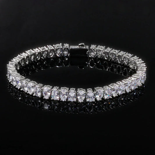 6mm Teardrop Zircon Tennis Chain Necklace Hip Hop Jewelry for Men | Caratix Jewelry - CaratixJewelry