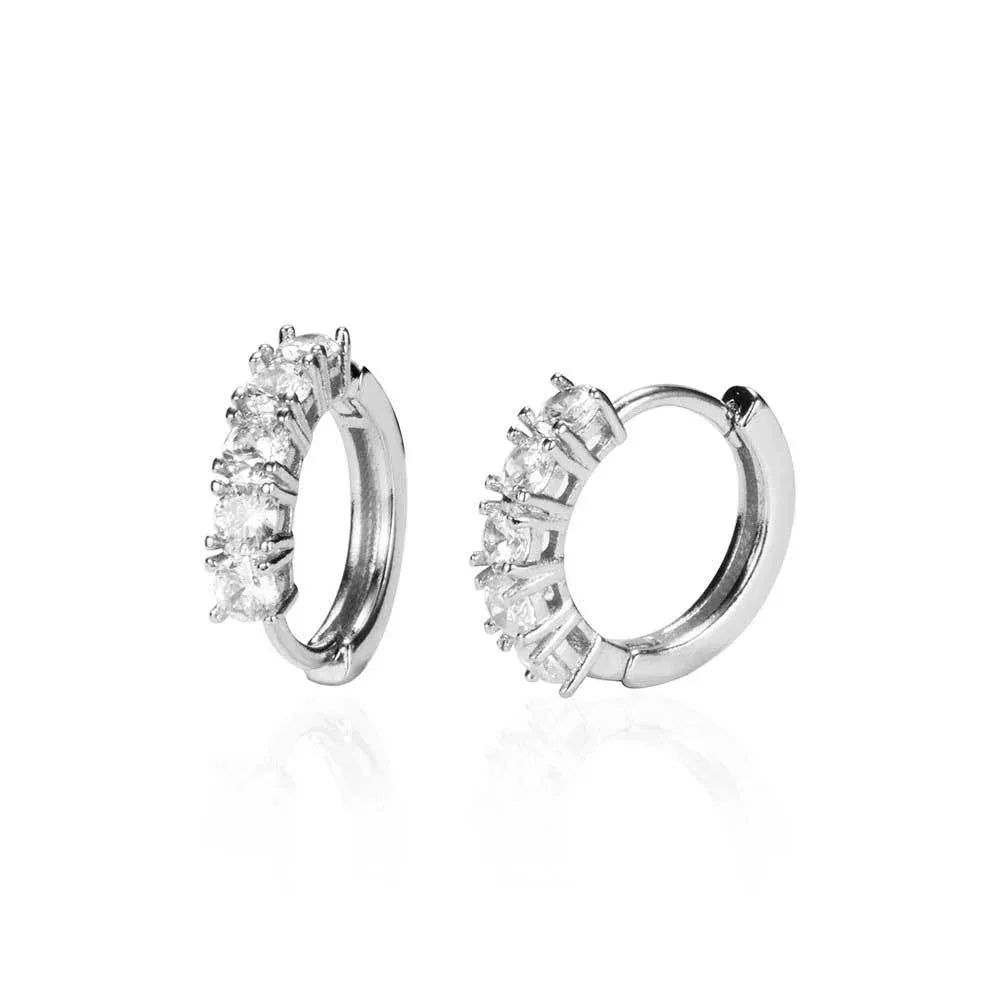 Five-Stone Micro-Pave Zircon Earrings with 18K Gold Plating for Men | Trendy Hip Hop Jewelry | Caratix Jewelry - CaratixJewelry