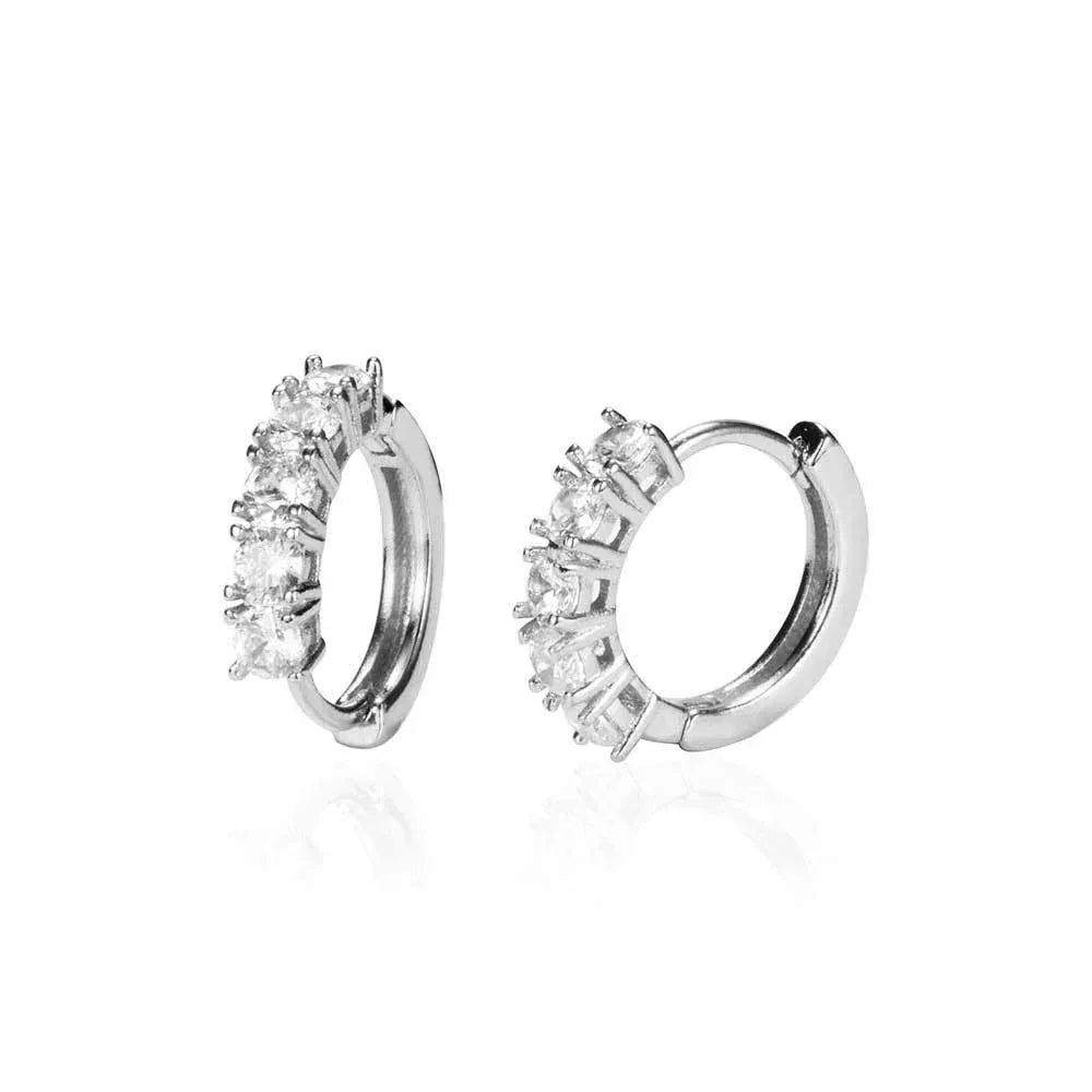 Five-Stone Micro-Pave Zircon Earrings with 18K Gold Plating for Men | Trendy Hip Hop Jewelry | Caratix Jewelry - CaratixJewelry