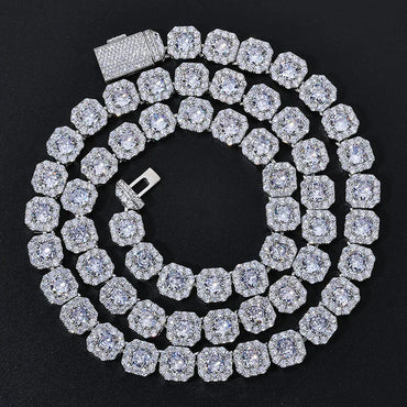 Square Iced Out Chain Necklace with Zircon Stones for Men | Trendy Hip Hop Jewelry | Caratix Jewelry - CaratixJewelry
