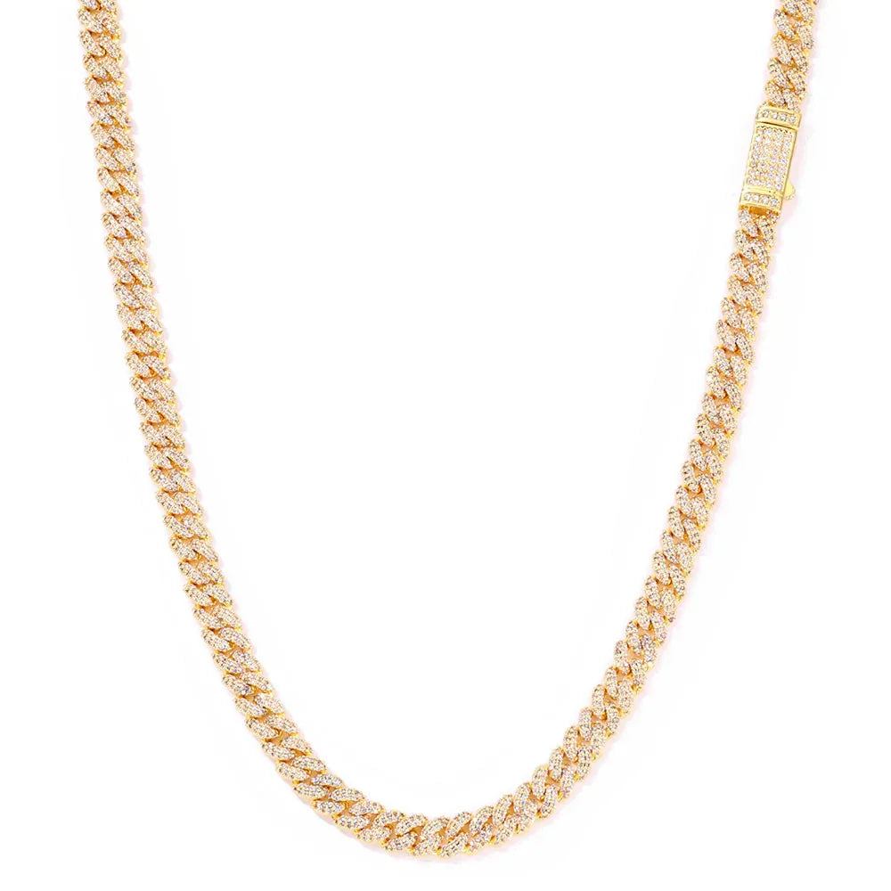 Custom 7mm Double-Row Bubble Cuban Link Necklace - CaratixJewelry