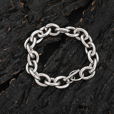 12mm Stainless Steel Cross and O-Link Bracelet - CaratixJewelry