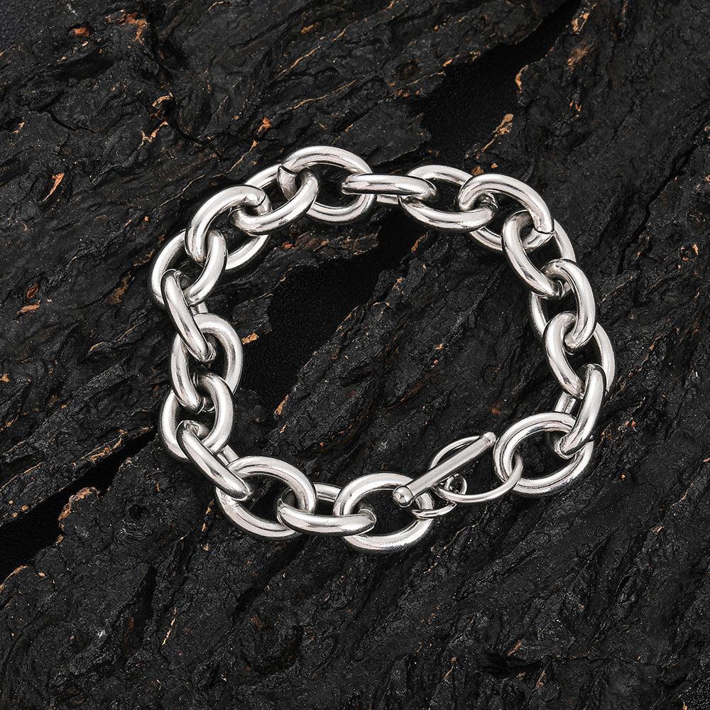 12mm Stainless Steel Cross and O-Link Bracelet - CaratixJewelry