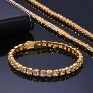 Custom 5mm S925 Silver Baguette Bracelet | Pro Flip-Clasp Bling Jewelry | Caratix - CaratixJewelry