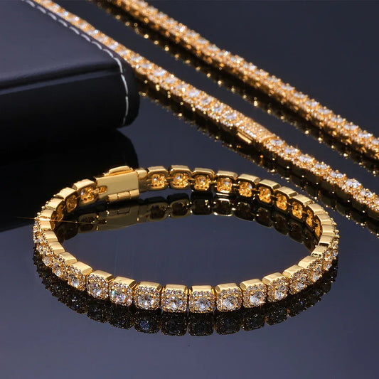 Custom 5mm Baguette Sugar Link Gold Chain for Rapper | Caratix - CaratixJewelry