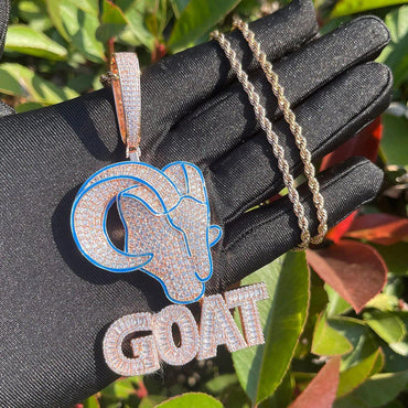Iced Out GOAT Head Pendant | Men's "Greatest of All Time" Necklace Caratix - CaratixJewelry