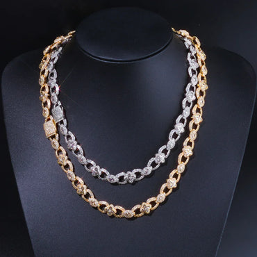 Custom 11mm Infinite 8-Link Evil Eye Necklace | High-End Gold Chain for Rapper | Caratix - CaratixJewelry