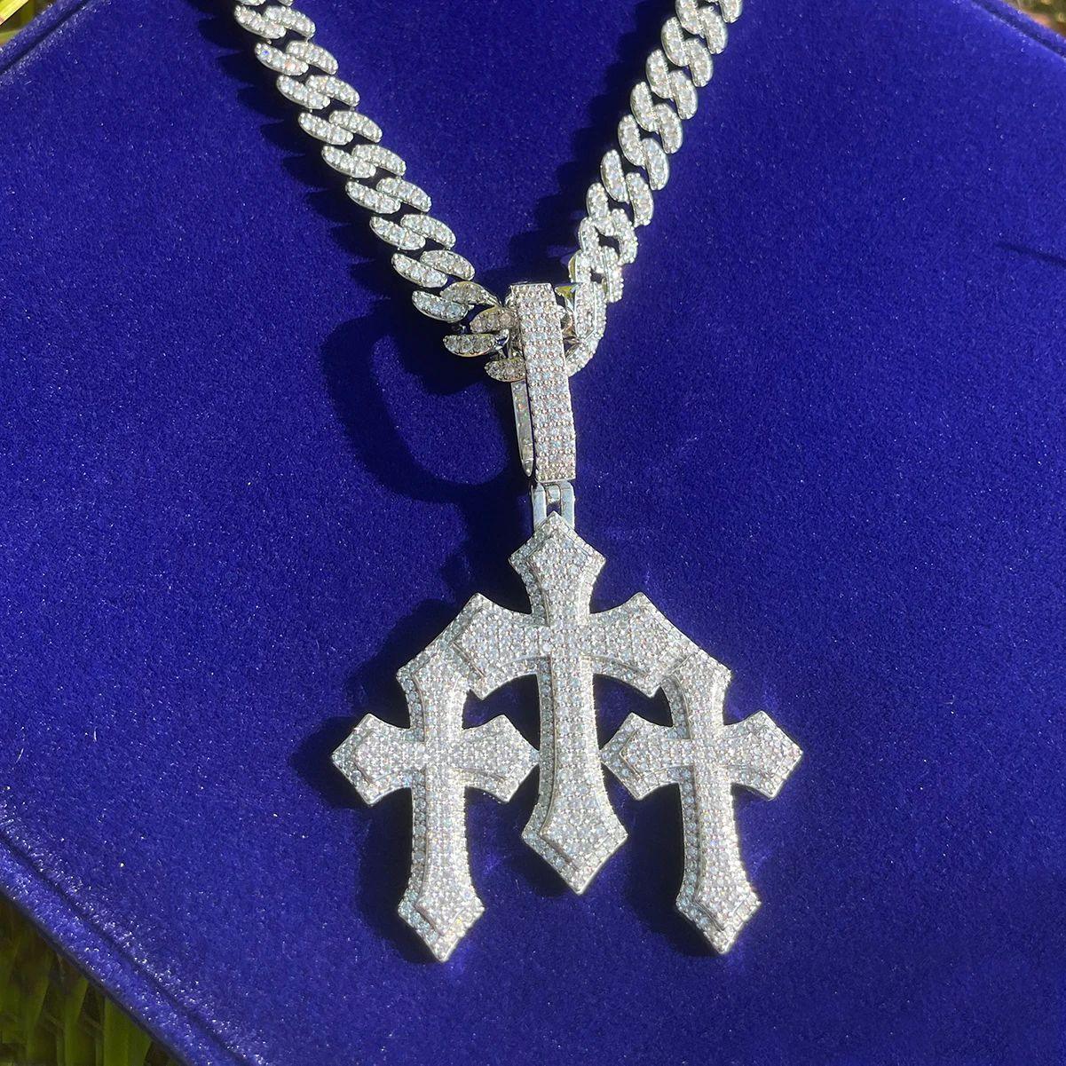 Luxury Oversized Iced Out Cross Pendant for Men | Large Hip Hop Pave CZ Necklace | Heavy Copper Zircon Statement Jewelry | Big Bling Cross | Caratix - CaratixJewelry