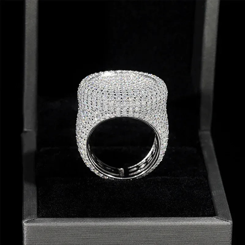 Men’s D-Color Moissanite Hip Hop Ring | S925 Silver Iced Out Fashion Jewelry - CaratixJewelry