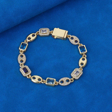 10mm Pig Nose Link Zircon Hip Hop Bracelet Rapper Iced Out Chain Style | Caratix Jewelry - CaratixJewelry