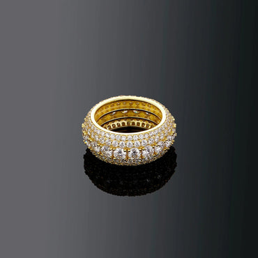 S925 Sterling Silver Moissanite Ring | Men's Iced Out Band Size 7-11 | Caratix