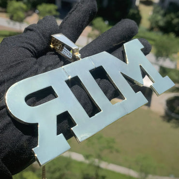 18K Gold Solid Letter Pendant | Iced Out CZ DIY Hip Hop Men’s Custom Jewelry - CaratixJewelry