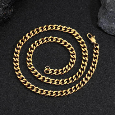 6mm Four-Sided Cut Cuban Chain Necklace with Box Clasp for Men | Caratix Jewelry - CaratixJewelry