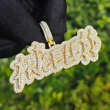 Iced Out Letter Pendant Necklace | CZ Hip Hop Streetwear Unisex Jewelry - CaratixJewelry