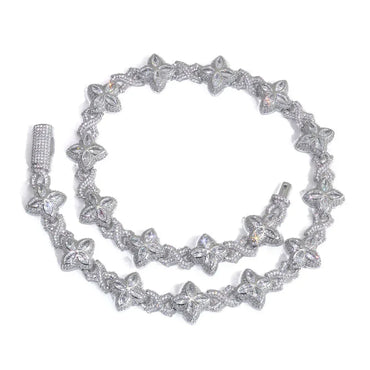 8mm Men's Thorn & Infinity 8 Clover Chain | Iced Out Zircon Necklace & Bracelet | Custom Gold Chain Rapper Style | Caratix - CaratixJewelry