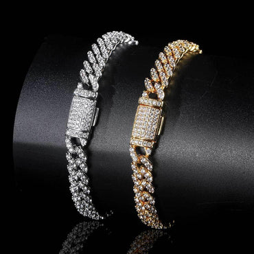 Custom 8mm S925 Silver Cuban Bracelet | Men's Luxury Hip Hop Jewelry | Caratix - CaratixJewelry