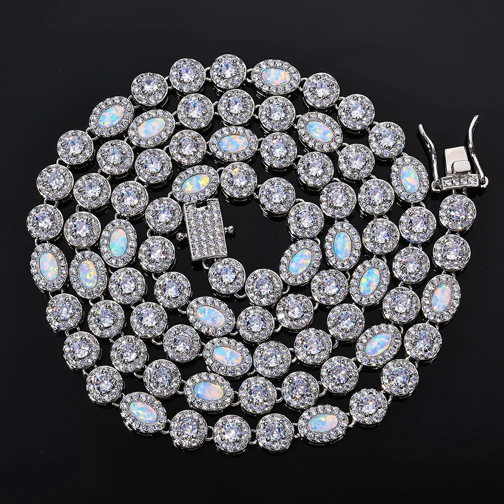 Custom Opal & Zircon Necklace Iced Out Chain for Rapper | Caratix - CaratixJewelry