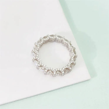 4mm Moissanite Iced Out Ring | S925 Silver Unisex Hip Hop Fashion Jewelry - CaratixJewelry