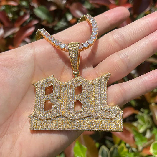 Men's "Big Boss Life" Necklace | Premium Copper CZ Acronym Jewelry - CaratixJewelry