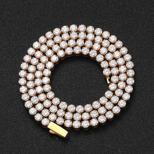 4mm Tennis Chain Necklace with Zircon Stones and Spring Clasp for Men | High-End Hip Hop Jewelry | Caratix Jewelry - CaratixJewelry