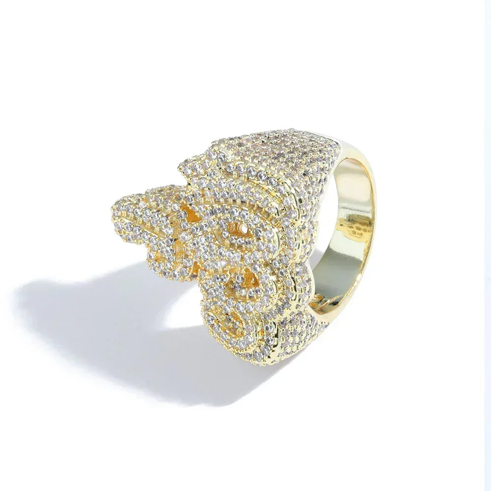 Fire Symbol Zircon Ring for Men | Trendy Hip Hop Jewelry | High-End Fashion Accessories | Caratix Jewelry - CaratixJewelry