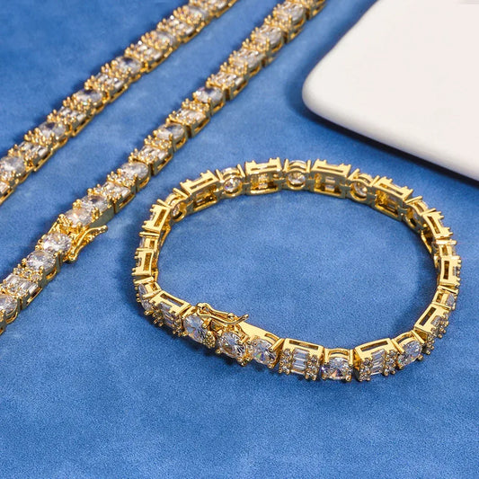 Custom 6.5mm Square & Round Mixed Tennis Bracelet | Secure Clasp Bling Jewelry | Caratix - CaratixJewelry