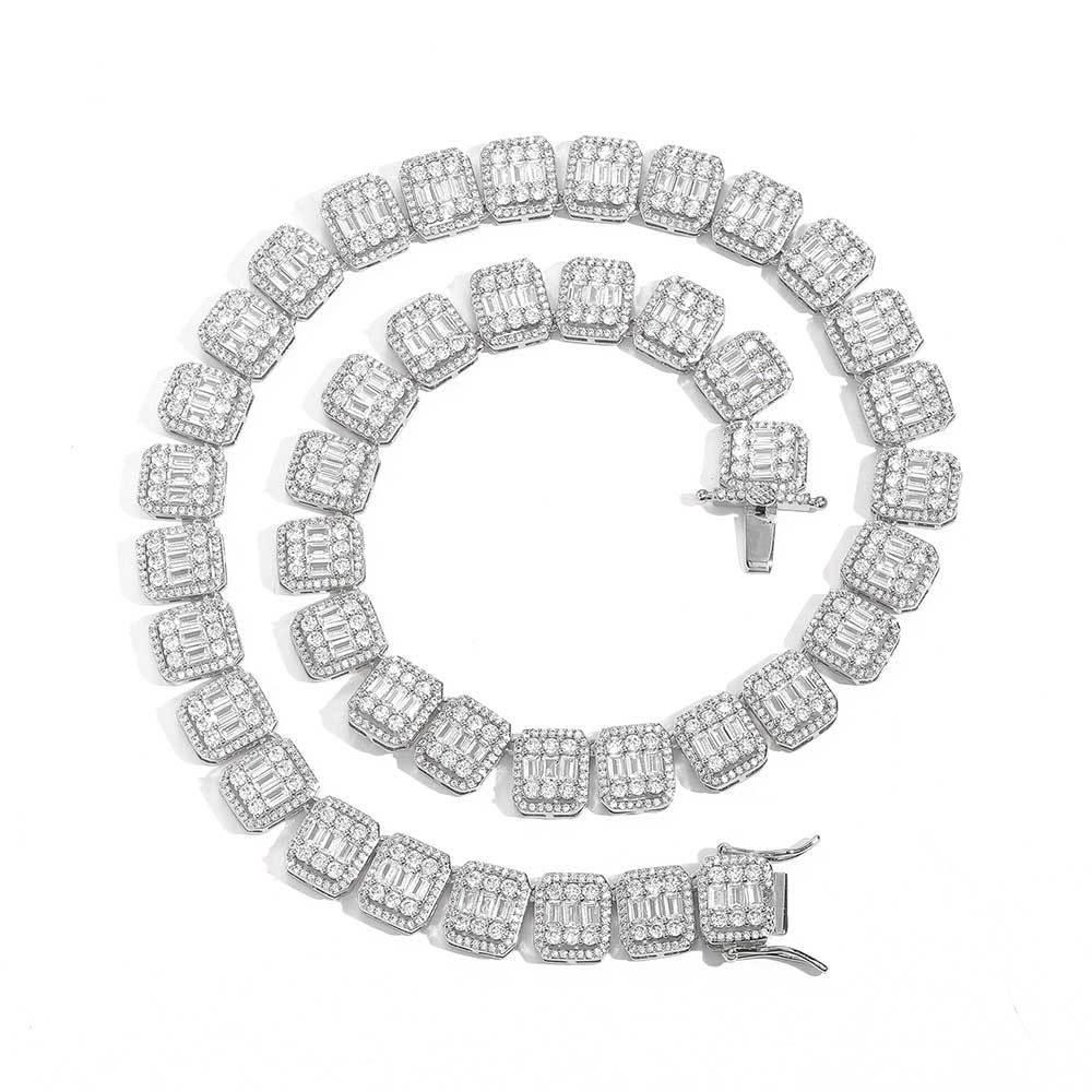 13mm Mixed Set T-Cut Zircon Statement Necklace Trendy Hip Hop Jewelry for Men | Caratix Jewelry - CaratixJewelry