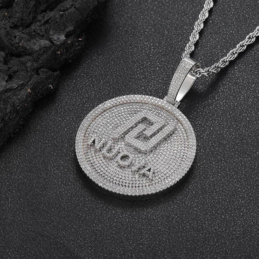 60mm Custom Letter Pendant Necklace with Full Zircon Stones for Men | Caratix Jewelry - CaratixJewelry