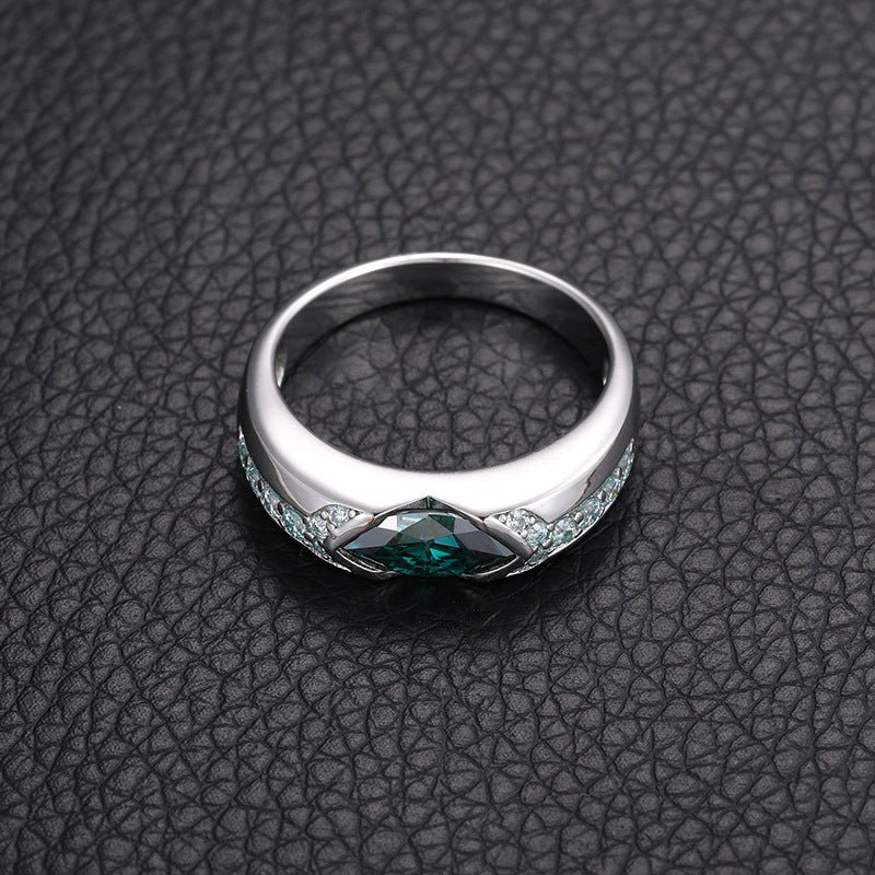 Green Moissanite All Seeing Eye S925 Protection Ring | Caratix