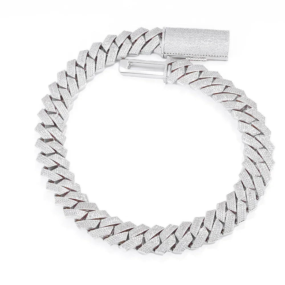Rapper Iced Out Chain Four Row Cuban Zircon - CaratixJewelry