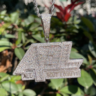 Iced Out "All Bout Loyalty" Pendant | Men's Street Motto Necklace | Premium Copper CZ Slogan Jewelry | Brotherhood Bling | Caratix - CaratixJewelry