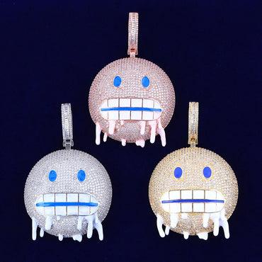 Men's "Mean Mug" Emoji Necklace | Funny & Aggressive Hip Hop Jewelry - CaratixJewelry