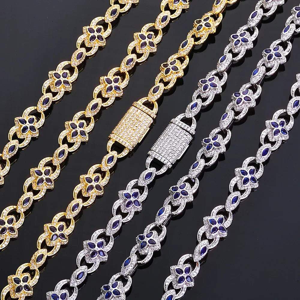 Custom Evil Eye & Infinity 8 Necklace | Colorful Zircon Gold Chain for Rapper | Caratix - CaratixJewelry