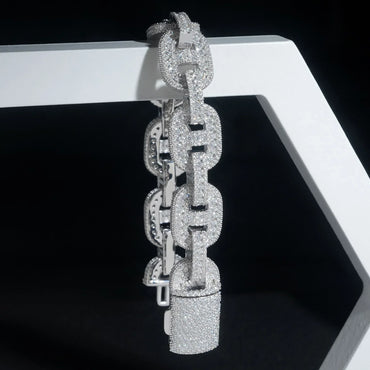 15mm Moissanite Figure-Eight Cuban Link | S925 Silver Men’s Hip Hop Jewelry - CaratixJewelry