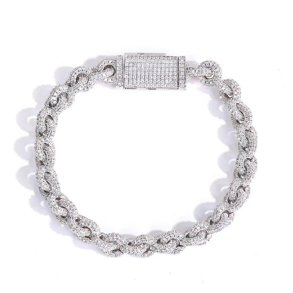 Custom 8mm Iced-Out O-Link Bracelet | High-End Hip Hop Jewelry for Men | Caratix - CaratixJewelry