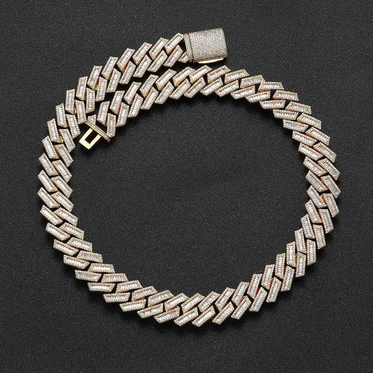 18mm Iced Out Cut Cuban Chain Zircon Necklace - CaratixJewelry