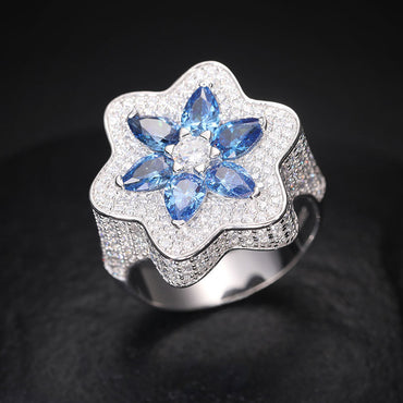 Moissanite Flower Cluster Ring S925 Y2K Hip Hop | Caratix