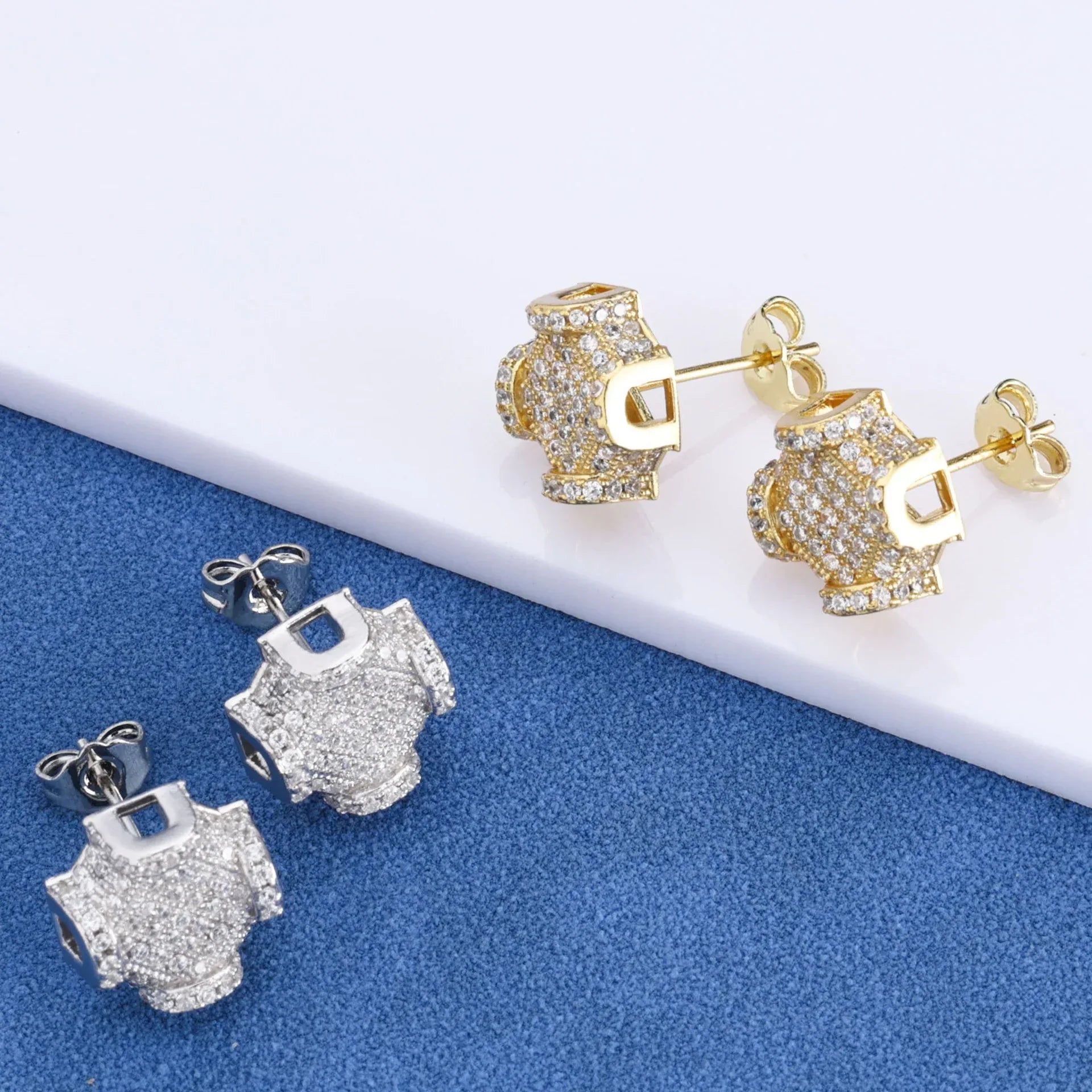 Custom Full Zircon Stud Earrings for Men | Luxury Hip Hop Jewelry | Caratix Jewelry - CaratixJewelry