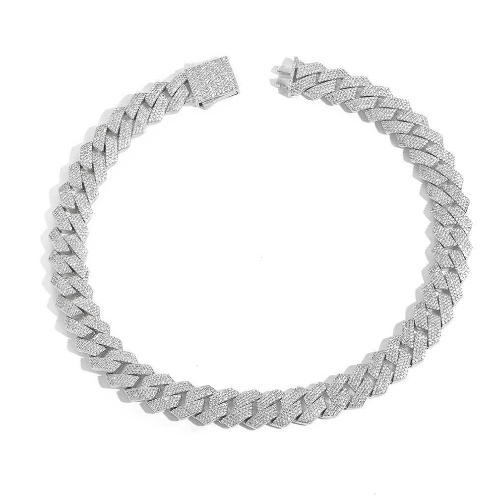 19mm 4-Row Full Zircon Iced Out Cuban Chain Necklace - CaratixJewelry