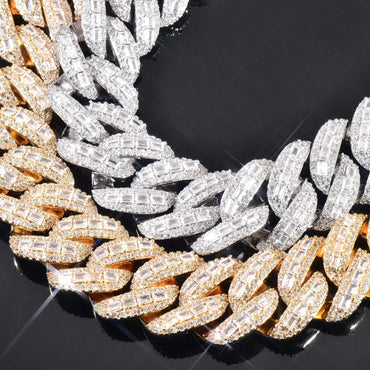 20mm Iced Out T-Shape Zircon Cuban Chain Necklace with Copper - CaratixJewelry