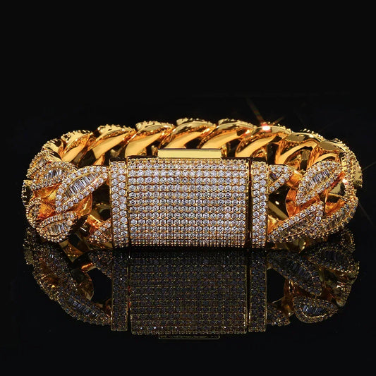 Custom 20mm Baguette Mixed-Cut Cuban Link | Heavyweight Hip Hop Jewelry | Caratix - CaratixJewelry