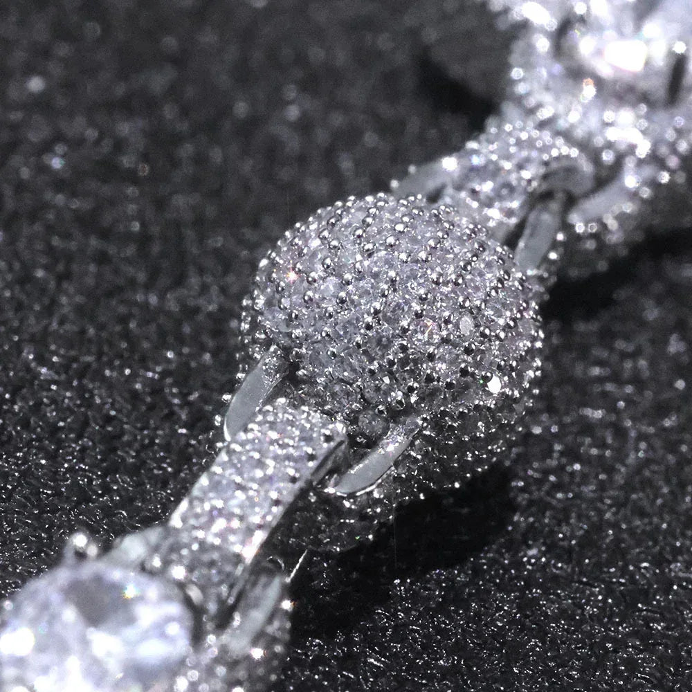 Custom 10mm Bead Chain Bracelet Zircon Hip Hop Jewelry for Men | Caratix Jewelry - CaratixJewelry