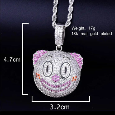 Men's Evil Clown Necklace | Premium Copper CZ "Laugh Now Cry Later" Jewelry Caratix - CaratixJewelry