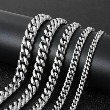 Spring Clasp Stainless Steel Cuban Link Necklace Hip Hop Jewelry Rapper Iced Out Chain for Men | Caratix Jewelry - CaratixJewelry