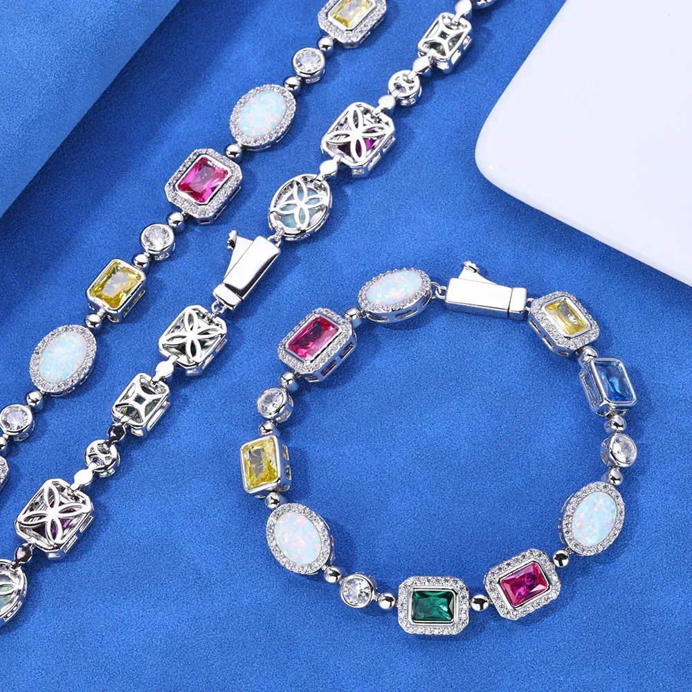 Custom Colored Gemstones Necklace Hip Hop Jewelry for Men & Women | Caratix Jewelry - CaratixJewelry
