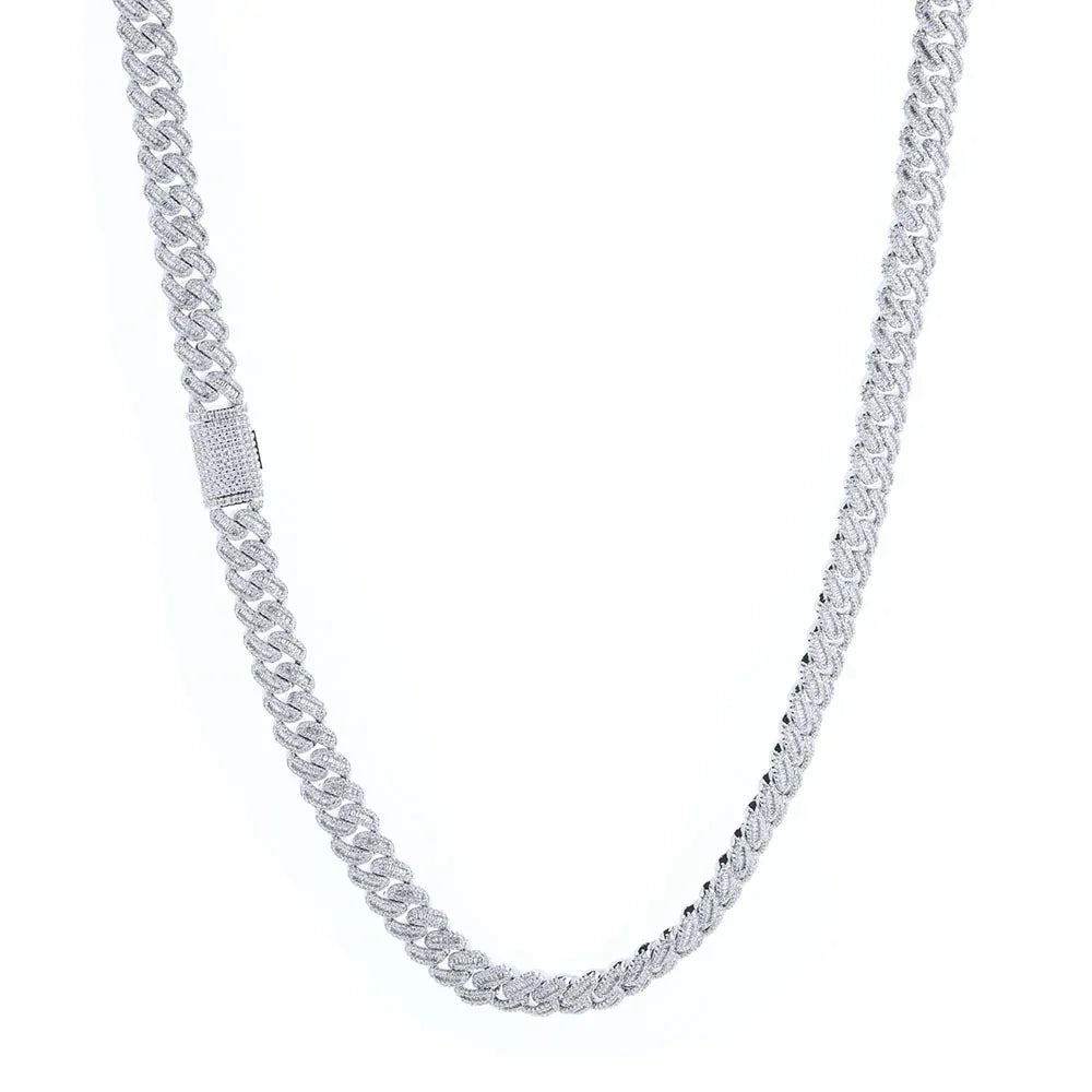 12mm Moissanite Cuban Link Chain for Men – S925 Sterling Silver Luxury Hip Hop Necklace - CaratixJewelry