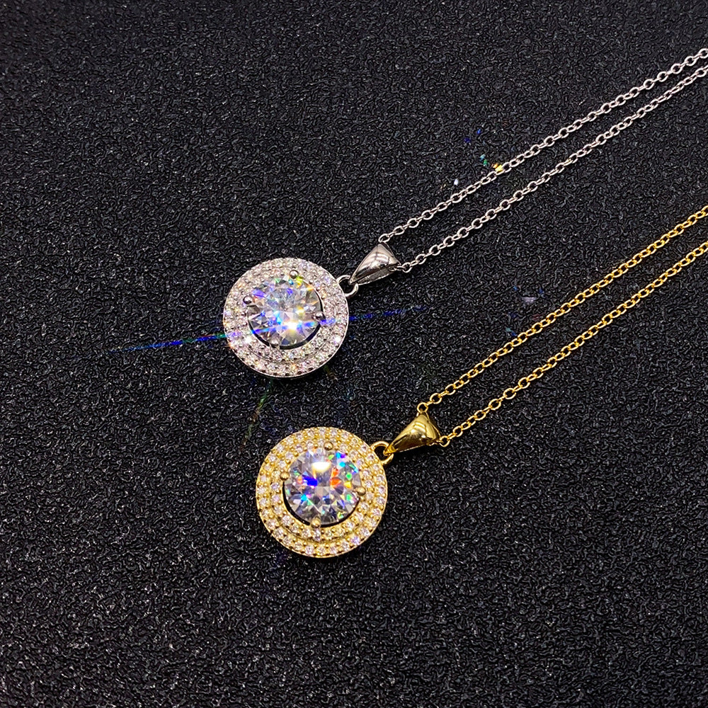 2 Carat D-Color Moissanite Necklace | S925 Sterling Silver Solitaire Pendant | Caratix